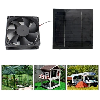 2X Solarni ispušni ventilator snage 20 W, Ventilator zraka, 6-inčni Mini ventilator koji radi na solarnu ploču, Ventilator za staklenici za pse, živinarnik - Slika 2  