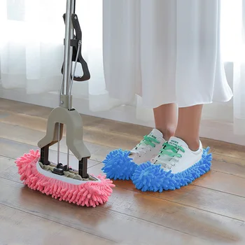 Višenamjenski grimase za čišćenje prašine, papuče, papuče za čišćenje poda od mikrovlakana, моющийся torbica za papuča, mlaznica za obuću, alata za čišćenje kuhinje - Slika 2  