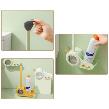 Četka za wc s dugom ručkom, zidni četka za čišćenje s držačem u obliku puža, Domaći sredstvom za pranje, Pribor za kupaonice - Slika 1  