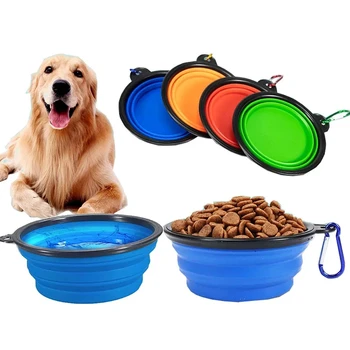 350 ml Sklopivi Silikonska Zdjela za pse i kućne ljubimce za putovanja na otvorenom Prijenosni Spremnik za hranu za štence Ulagač Zdjela za kućne ljubimce - Slika 1  