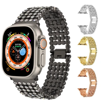Dijamant Remen Sa Šljokicama Za Apple Watch Band 42 mm 44 mm 45 mm Metalna Narukvica Od Nehrđajućeg Čelika iWatch Ultra 49 mm 38 40 41 mm - Slika 1  