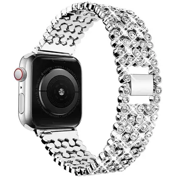 Dijamant Remen Sa Šljokicama Za Apple Watch Band 42 mm 44 mm 45 mm Metalna Narukvica Od Nehrđajućeg Čelika iWatch Ultra 49 mm 38 40 41 mm - Slika 2  