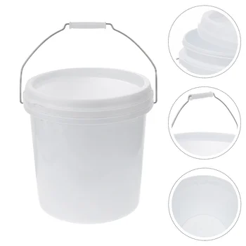 2 /1pc Bijeli plastični kantu vode Mali plastični s poklopcem Kućni Mali plastični kantu s poklopcem prijenosni # j - Slika 1  