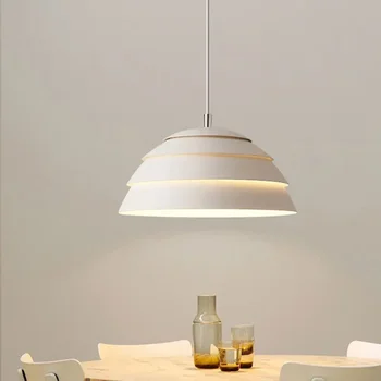 Moderna led luster u skandinavskom stilu za blagovanje, kuhinje, bar, dnevni boravak, spavaća soba, stropna svjetiljka, bijela Originalni viseći svijećnjak - Slika 1  