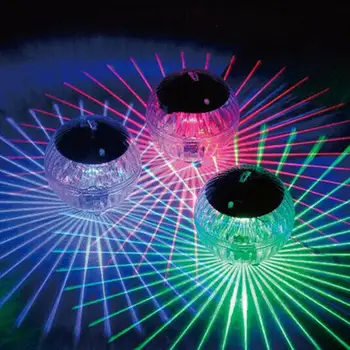 Ulične lampe s pomičnim loptu, čija se boja mijenja na solarne baterije, noćno svjetlo za zurke na bazenu - Slika 1  