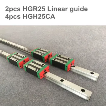 2 komada linearnih vodilica HGR25 - 1100 1200 1500 mm sa 4kom kolica linijske jedinice HGH25CA / HGW25CA dogovor s CNC - Slika 1  