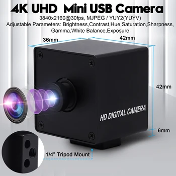 4K USB Kamera za video nadzor MJPEG 30 sličica u sekundi 3840*2160 CMOS IMX415 Mini Case Videa s Web-Kamera Za Windows na Android, Mac, Linux Malina Pi - Slika 2  