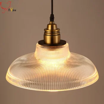 Potkrovlje Stare Staklene Viseće Svjetiljke promjera 30 cm od prozirnog stakla/amber-staklene abažur Industrijski viseće Svjetiljke Za Restoran Blagovaonica - Slika 1  