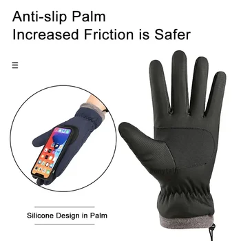 Zimske rukavice za snijeg plus baršun vodootporne rukavice za vožnju na motociklu sa zaslonom osjetljivim na dodir, tople zimske rukavice za muškarce i žene - Slika 2  