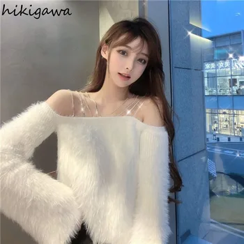 Blagi ženski džemper za žene, funky Jesensko-zimske odjeće, slatka Korejski kardigan, ženske modne svakodnevne pleteni korejski pulover - Slika 2  
