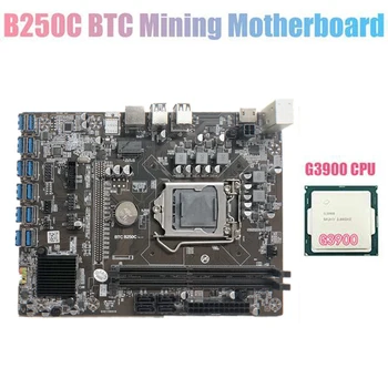 Matična ploča B250C za майнинга BTC S procesorom G3900 od 12XPCIE Do utora za grafičke kartice USB3.0 LGA1151 Podržava operativne DDR4 memorija DIMM Za BTC - Slika 1  