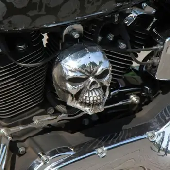 Torbica za rog s lubanjom za moto Softails Dena Case za Harleys Sportser Street Uzorak rog od smole zvono za ukras motocikla - Slika 1  