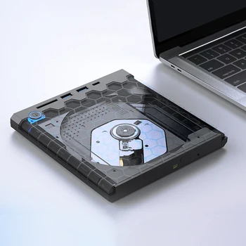 Vanjski CD/ DVD Pogon, USB 3.0 Type-C Prijenosni CD-DVD Snimač s Utorima za SD/ TF CD-Čitač Rewriter TF Reader za Laptop Macbook RAČUNALA - Slika 1  