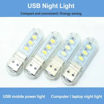 1/3pcs lampe za Svjetiljku Bijeli 5 Kapacitet 3000 Do 7000 Za Punjenje soba Dekor Led USB lampa Ultra Bright Prijenosni - Slika 2  