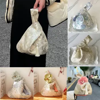 Nova torbu na zglob u kineskom stilu s vršnjacima, privjesak u obliku cvijeta sa četke, Pribor za Чонсам, Temperament, Običan novčanik, Torba, torbica za sitnice - Slika 1  