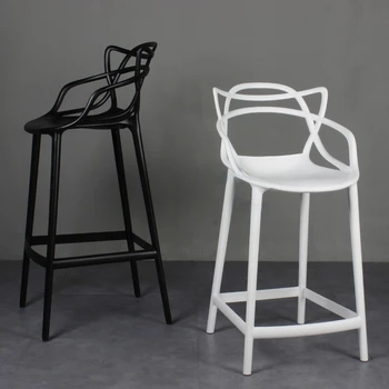 Europski barske stolice za kuhinju, bar stolica sa naslonom, jednostavan potrošačke visoke stolice za balkon, ulica plastične Dizajnerske barske stolice za odmor - Slika 1  