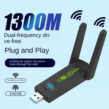 Wireless karticu Gigabitne dvofrekvencijska besplatni upravljački program Za računalo usb wifi prijemnik 1300 Mbps wireless karticu 5G - Slika 1  