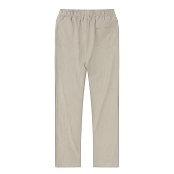 Gospodo, pamuk, lanene hlače Muške jesenje nove prozračna ravnici lanene hlače za fitness Uličnu odjeću S-3XL - Slika 2  