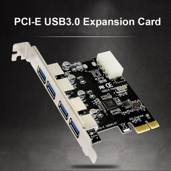 Kartica za proširenje PCI-e na USB, 4 port USB 3.0 kartica PCI Express, USB, PCI-E, PCIE adapter, konverter za win 10 - Slika 1  