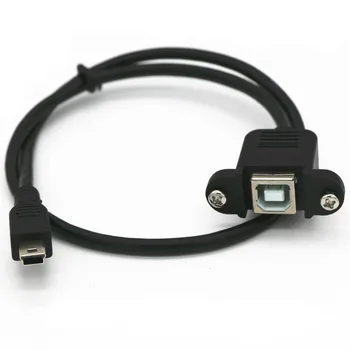 Mini USB 5pin Kabel-utičnica Mini USB 2.0 s USB 2.0 tipa B 30 cm 50 cm s rupama za pričvršćivanje na ploči - Slika 1  