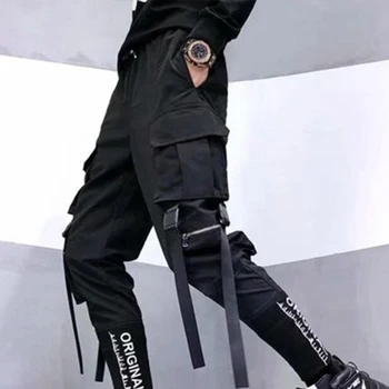 Elegantne Modne muške hlače u stilu харадзюку u stilu hip-hop, vanjska odjeća, hlače-teretni za muškarce, Джоггеры s džepovima i vrpce, modne muške hlače za trčanje - Slika 2  