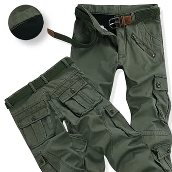 Zima topla флисовые vojne taktičke hlače-teretni, kombinezon, muški svakodnevne hlače od pamuka u stilu милитари, toplo slobodan široke hlače za trčanje - Slika 1  