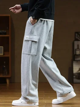 2023 Jesenje Nove sportske Muške hlače s višestrukim džepovima na pertla Pamučne svakodnevne sportske hlače Muške Slobodne ravne hlače veličine 8XL - Slika 1  