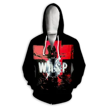 Nova moda 3D Print W. A. S. P Rock Hoodies munje Veste s kapuljačom na munje Harajuku Majica Hip-Hop Hoodies Z02 - Slika 1  