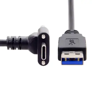 CYSM Chenyang je Strma USB 3.1 Type-C s dvostrukim vijčanim učvršćenjem standardni kabel za prijenos podataka USB3.0 za 90 stupnjeva od kamere - Slika 1  