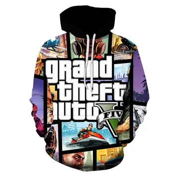 Jesenski muška majica s kapuljačom serije 3D Grand Theft Auto, majica sa po cijeloj površini, svakodnevne trendi ženski veste Y2K, pulover velike veličine, Sudaderas - Slika 1  