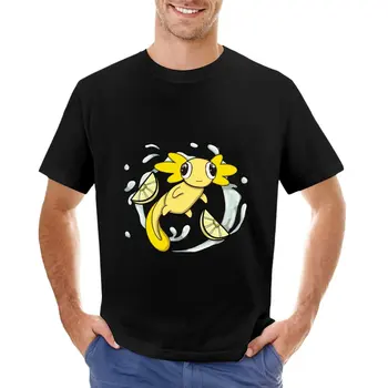 Majica sa limunovim аксолотлем, sportska košulja, haljina u stilu hipi, uske majice za muškarce - Slika 1  