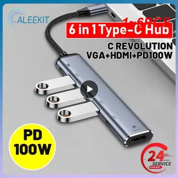 1-6 Kom. HUB Type-C PD100W USBC OTG 3,5 mm Audio USB3.1 USB A Ženski 5 u 1 Multifunkcionalni Pribor za Macbook NS - Slika 1  
