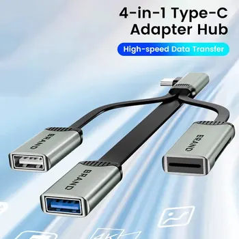 Višenamjenski priključne Stanice za Proširenje 4-u-1 USB 3.0 HUB Type C Razdjelnik Adapter-Hub za prijenosno RAČUNALO, Tablet, Laptop, Pribor - Slika 1  