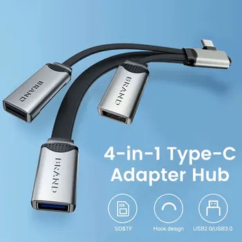 Višenamjenski priključne Stanice za Proširenje 4-u-1 USB 3.0 HUB Type C Razdjelnik Adapter-Hub za prijenosno RAČUNALO, Tablet, Laptop, Pribor - Slika 2  