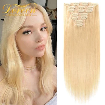 Doreen #613 White Blond 160 G Puni Šlem Sa Stegom Za Izgradnju Ljudske Kose Brazilski Stroj Za Proizvodnju Remy Real Straight Hair 14-26 - Slika 1  