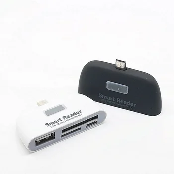 Višenamjenski Čitač Pametnih kartica OTG USB 2.0 SD TF CardReader s Micro USB Priključkom za Картридеров Novi Android Smartphone - Slika 1  