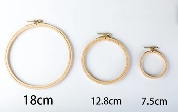 3 veličine, skup prstenova za vez u буковой ivicom 7,5-18 cm, Set alata za šivanje, Okrugle Drvene пяльцы za vez u okviru - Slika 2  