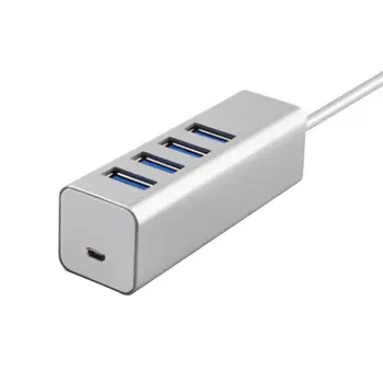 Aluminijski Hub USB 3.0 high Speed 4 Priključka za Adapter za Napajanje Brzina Prijenosa Podataka 5 Gbit/s za Računala Laptop Prijenosna RAČUNALA Usb Koncentratore - Slika 2  