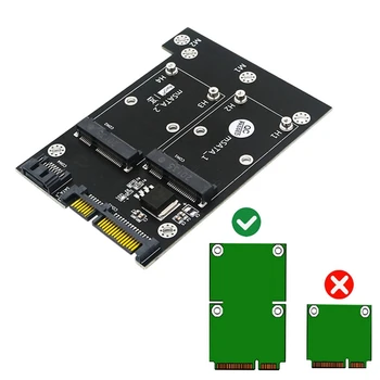 Kartica za prijenos Naked Card Card-adapter s dvostrukim MSATA SSD-dual SATA3.0 s konverter 6 Gb/s Card-adapter sa led indikatorom - Slika 2  