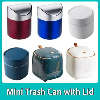 Mini-kanta za smeće s poklopcem, Malo smeće, desktop kanta za smeće, stola, Maleni Desktop kanta za smeće, Poslovni Uredski koš za smeće - Slika 1  