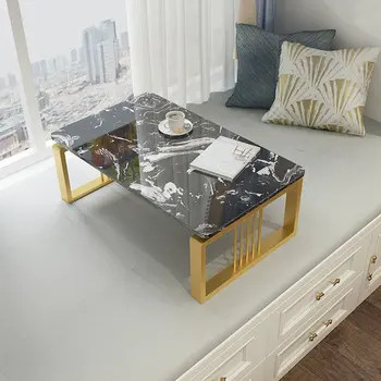 Kvadratni bijela moderni stolić sa zlatnim malo stopalo, koji štedi prostor приставной stol za mali stan, namještaj centra sredine stoljeća - Slika 2  