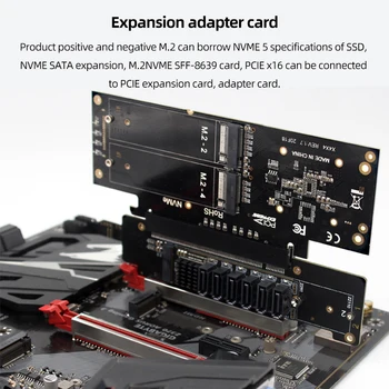 PCIe X16 - X8 + X4 + X4 Naknada za proširenje Riser Card Extended Card M. 2 Ulazni portovi NVMEx2 M. 2 Adapter Podržava PCIE SSD 2280/2260/2242/2230 - Slika 2  