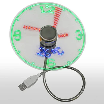 Sat Navijača Prikaz vremena, temperature Ručni Mini USB ventilator DC 5V Prijenosna naprava Fleksibilne led sat s guska vrat za prijenosna RAČUNALA Notebook - Slika 2  