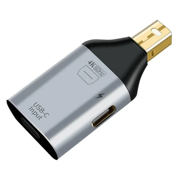 USB C Type-C Ženski na HDMI kompatibilnim prilagodnikom za DP miniDP s priključkom za video visoke razlučivosti 4K pri 60 Hz (sučelje, kompatibilno s MINI DP) - Slika 1  
