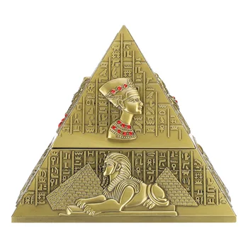 Pepeljare za uredski stol u dnevnom boravku, Metalna Pepeljara, Inovativni Dekor, Poklone, Set za pušače, Ukras u obliku egipatskog faraona i piramide - Slika 2  