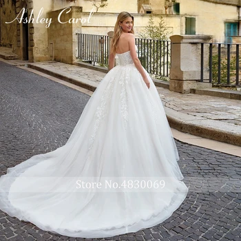 Loptu haljina Ashley Carol, vjenčanice za žene 2024, vjenčanicu bez naramenica, расшитое perle, Izuzetna Djeveruša haljina, Vestidos De Novia - Slika 2  