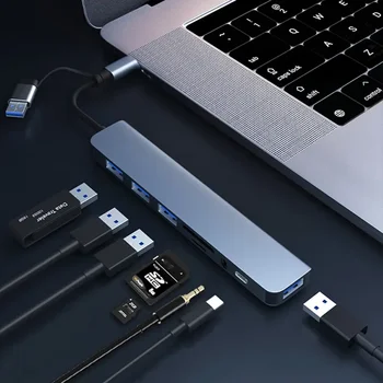 8-U-2 USB HUB USB 3,0 C HUB priključne stanice Brzi Prijenos 5 Gbit/s i USB Razdjelnik Type C u USB OTG Adapter Za Macbook Pro - Slika 2  