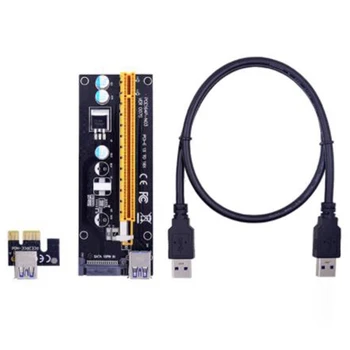 VER006 PCI-E Riser Card 006 PCIE 1X do 16X Produžni kabel 15Pin SATA Power 100 cm 60 cm USB 3.0 Kabel za Майнинга LTC ETH Miner - Slika 1  