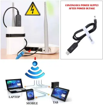 Kabelski priključak Wi-Fi na Powerbank od 5 do 12 vdc, USB-kabel, step-up konverter, linija povećanje snage, kabel za Wi-Fi router, modem, ventilator - Slika 2  