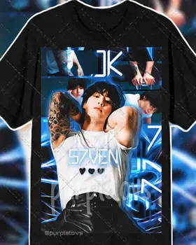 T-shirt Jungkook JK SEVEN 7, poklon korejskih navijača K-pop, t-shirt Kpop, t-shirt Jungkook S7VEN jk, t-shirt - Slika 1  